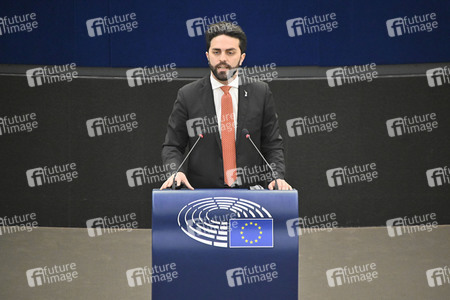 Plenartagung zur militärischen Bedrohung der Ukraine durch Russland im EU-Parlament in Straßburg