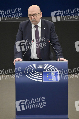 Plenartagung zur militärischen Bedrohung der Ukraine durch Russland im EU-Parlament in Straßburg