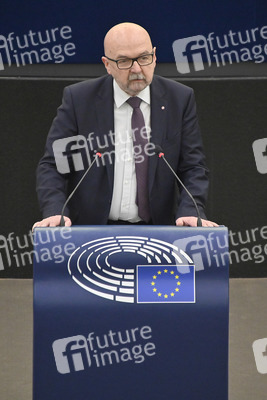 Plenartagung zur militärischen Bedrohung der Ukraine durch Russland im EU-Parlament in Straßburg