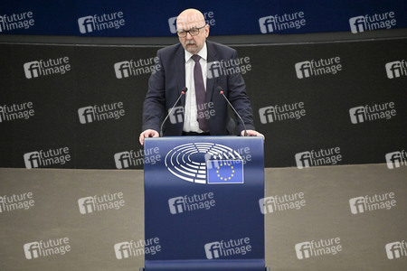 Plenartagung zur militärischen Bedrohung der Ukraine durch Russland im EU-Parlament in Straßburg