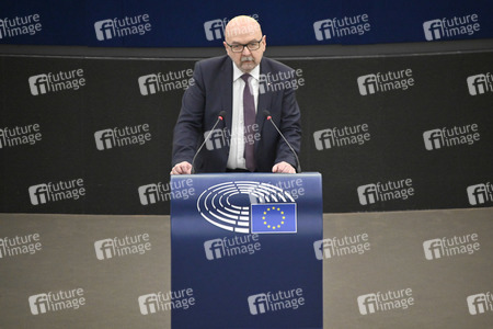 Plenartagung zur militärischen Bedrohung der Ukraine durch Russland im EU-Parlament in Straßburg