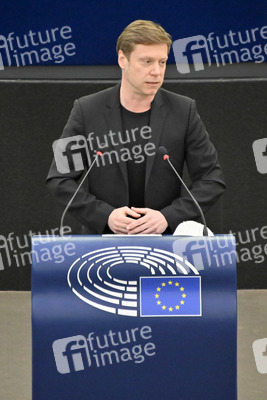 Plenartagung zur militärischen Bedrohung der Ukraine durch Russland im EU-Parlament in Straßburg