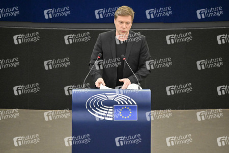 Plenartagung zur militärischen Bedrohung der Ukraine durch Russland im EU-Parlament in Straßburg