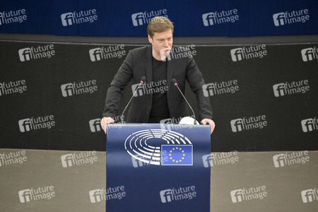 Plenartagung zur militärischen Bedrohung der Ukraine durch Russland im EU-Parlament in Straßburg