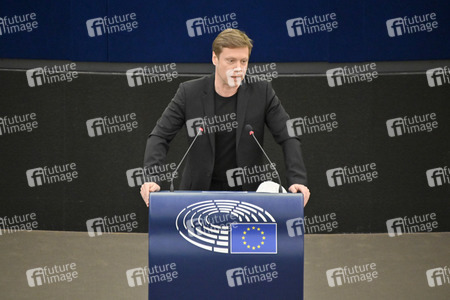 Plenartagung zur militärischen Bedrohung der Ukraine durch Russland im EU-Parlament in Straßburg