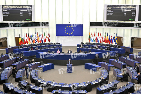 Plenartagung über den Schutz der Arbeitnehmer im EU-Parlament in Straßburg
