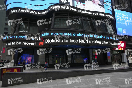 Impressionen aus New York nach dem Einmarsch Russlands in die Ukraine