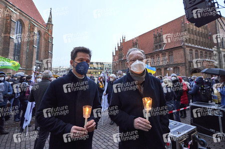 'Lichter für den Frieden' Friedensgebet und Kundgebung für die Ukraine in Hannover