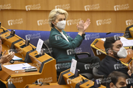 Debatte zur Aggression Russlands gegen die Ukraine im Europäischen Parlament in Brüssel