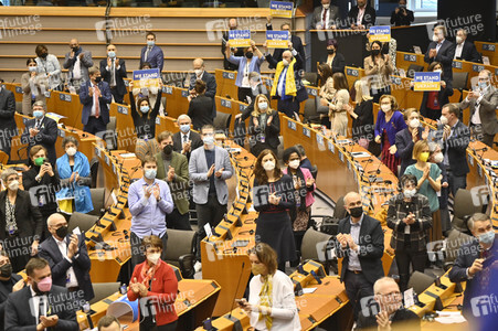 Debatte zur Aggression Russlands gegen die Ukraine im Europäischen Parlament in Brüssel