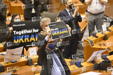 Debatte zur Aggression Russlands gegen die Ukraine im Europäischen Parlament in Brüssel