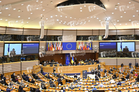Debatte zur Aggression Russlands gegen die Ukraine im Europäischen Parlament in Brüssel