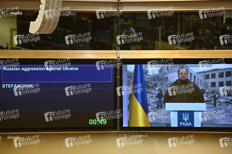 Debatte zur Aggression Russlands gegen die Ukraine im Europäischen Parlament in Brüssel