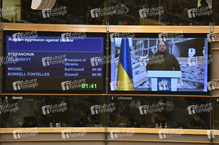 Debatte zur Aggression Russlands gegen die Ukraine im Europäischen Parlament in Brüssel