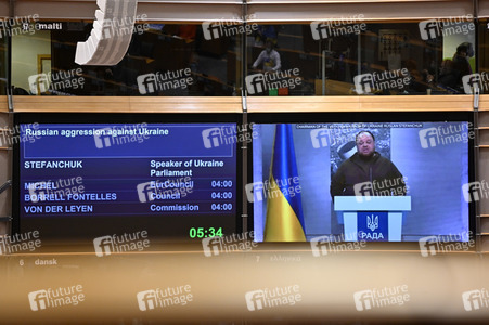 Debatte zur Aggression Russlands gegen die Ukraine im Europäischen Parlament in Brüssel