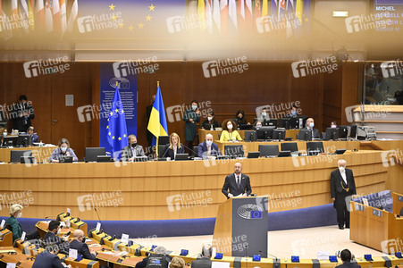 Debatte zur Aggression Russlands gegen die Ukraine im Europäischen Parlament in Brüssel