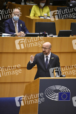 Debatte zur Aggression Russlands gegen die Ukraine im Europäischen Parlament in Brüssel