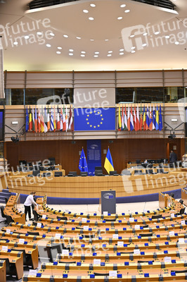 Der Plenarsaal vom EU-Parlament in Brüssel