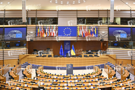 Der Plenarsaal vom EU-Parlament in Brüssel