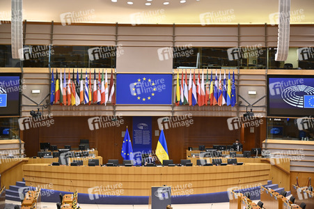 Der Plenarsaal vom EU-Parlament in Brüssel