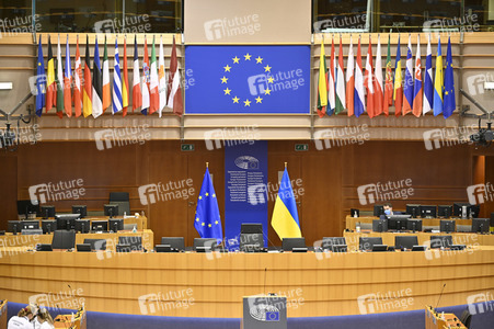 Der Plenarsaal vom EU-Parlament in Brüssel
