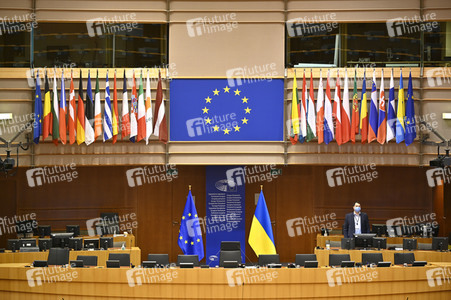 Der Plenarsaal vom EU-Parlament in Brüssel