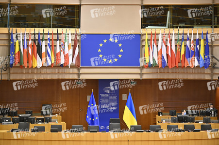 Der Plenarsaal vom EU-Parlament in Brüssel