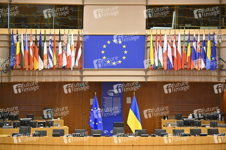 Der Plenarsaal vom EU-Parlament in Brüssel