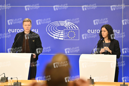 Presskonferenz der Fraktion GUE/NGL im EU-Parlament in Brüssel