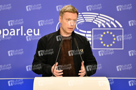 Presskonferenz der Fraktion GUE/NGL im EU-Parlament in Brüssel