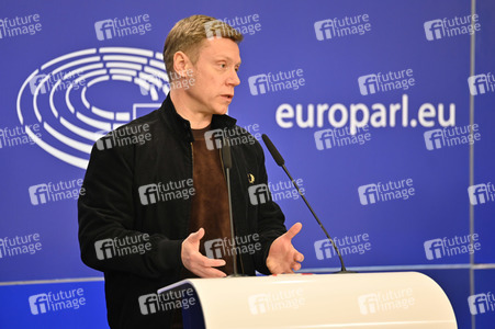 Presskonferenz der Fraktion GUE/NGL im EU-Parlament in Brüssel
