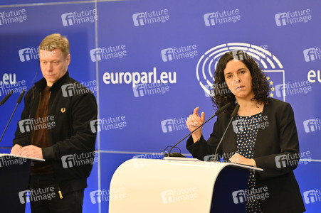 Presskonferenz der Fraktion GUE/NGL im EU-Parlament in Brüssel