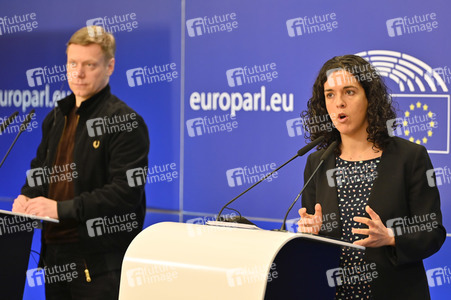 Presskonferenz der Fraktion GUE/NGL im EU-Parlament in Brüssel