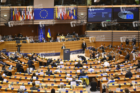 Debatte zur Aggression Russlands gegen die Ukraine im Europäischen Parlament in Brüssel