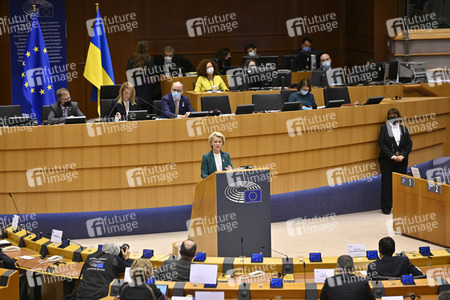 Debatte zur Aggression Russlands gegen die Ukraine im Europäischen Parlament in Brüssel