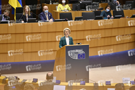 Debatte zur Aggression Russlands gegen die Ukraine im Europäischen Parlament in Brüssel