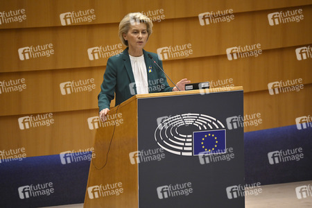 Debatte zur Aggression Russlands gegen die Ukraine im Europäischen Parlament in Brüssel