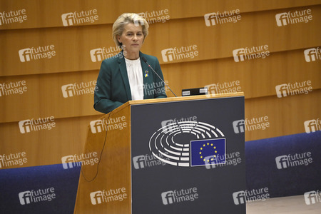 Debatte zur Aggression Russlands gegen die Ukraine im Europäischen Parlament in Brüssel