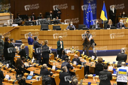 Debatte zur Aggression Russlands gegen die Ukraine im Europäischen Parlament in Brüssel