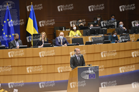 Debatte zur Aggression Russlands gegen die Ukraine im Europäischen Parlament in Brüssel