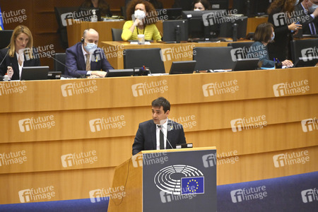Debatte zur Aggression Russlands gegen die Ukraine im Europäischen Parlament in Brüssel