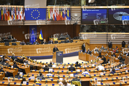 Debatte zur Aggression Russlands gegen die Ukraine im Europäischen Parlament in Brüssel