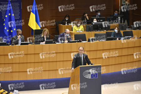 Debatte zur Aggression Russlands gegen die Ukraine im Europäischen Parlament in Brüssel
