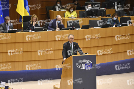 Debatte zur Aggression Russlands gegen die Ukraine im Europäischen Parlament in Brüssel