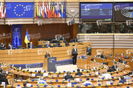 Debatte zur Aggression Russlands gegen die Ukraine im Europäischen Parlament in Brüssel