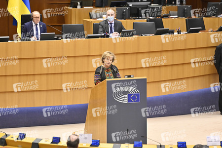 Debatte zur Aggression Russlands gegen die Ukraine im Europäischen Parlament in Brüssel