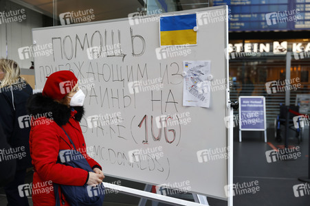 Ankunft ukrainischer Flüchtlinge auf dem Hauptbahnhof Berlin
