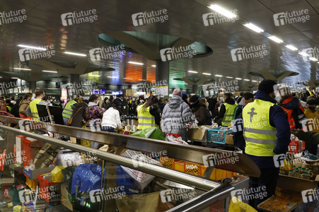 Ankunft ukrainischer Flüchtlinge auf dem Hauptbahnhof Berlin