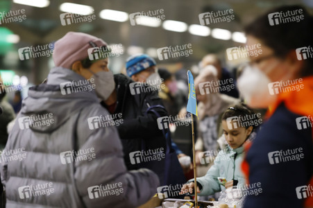 Ankunft ukrainischer Flüchtlinge auf dem Hauptbahnhof Berlin