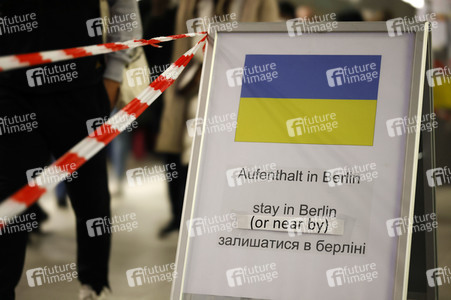 Ankunft ukrainischer Flüchtlinge auf dem Hauptbahnhof Berlin